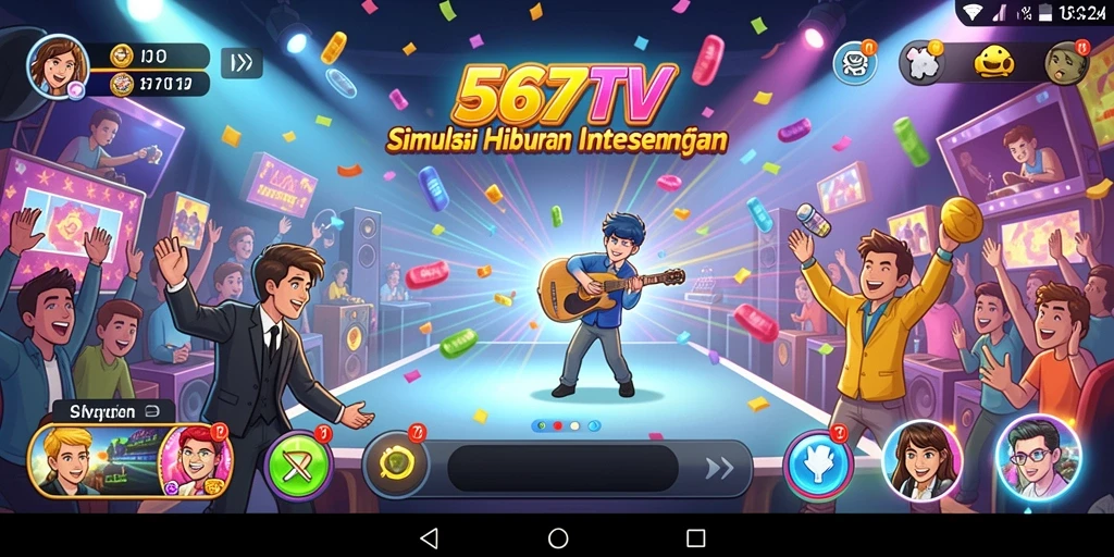 Tampilan gameplay dari 567TV yang menunjukkan variasi simulasi interaktif.