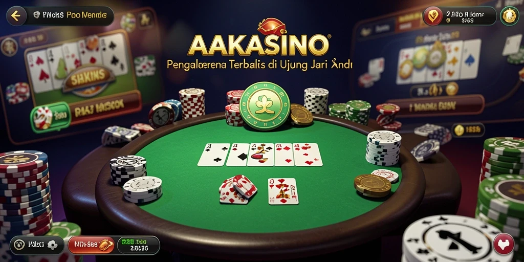 Tampilan gameplay poker menarik di AAKASINO.