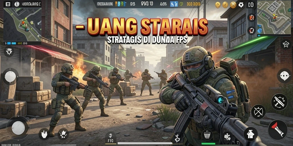 Screenshot UANG menunjukkan aksi gameplay FPS yang menarik.